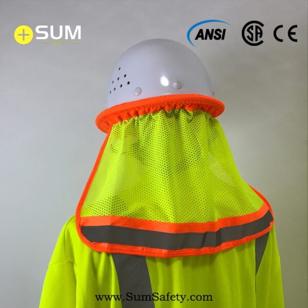 Reflective Safety Mesh Helmet Cover/Neck Shade/Sun Shield