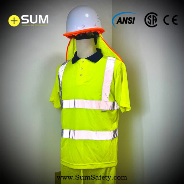 Short Sleeve HiVis Polo with reflective tapes - 图片 2