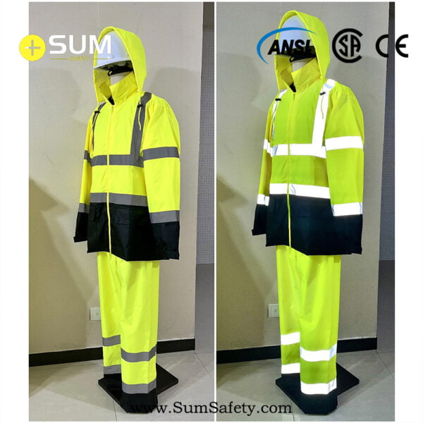 Black Bottom Hi-Vis Rainsuit