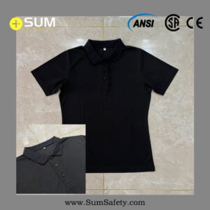 Ladies Black Plain Polo Shirt for promotion