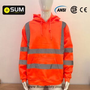 Hi-Vis Hooded Safety Pullover F17