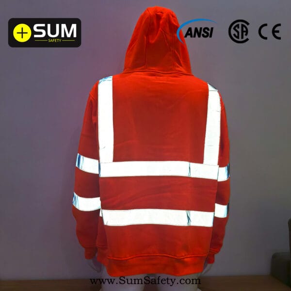 Hi-Vis Hooded Safety Pullover F17