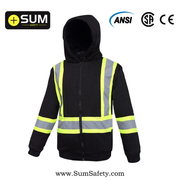 Hi-Vis Black Safety Hoodie F14