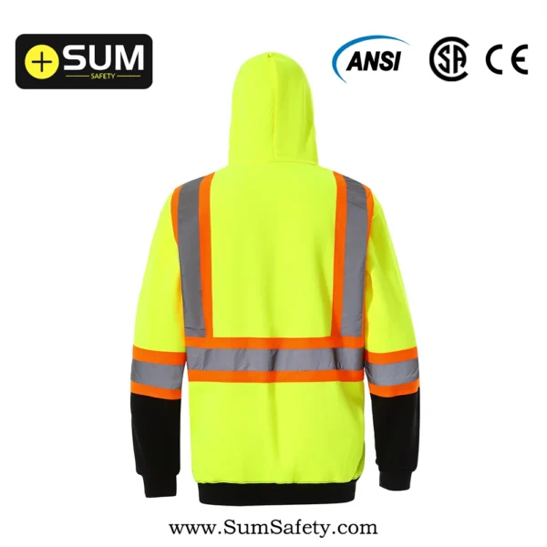 Two-Tone Hi-Vis Safety Hoodie F18 Stay Warm, Visible & Protected on the Job