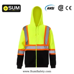 Two-Tone Hi-Vis Safety Hoodie F18 Stay Warm, Visible & Protected on the Job