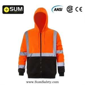 Hi-Vis Black Bottom Safety Hoodie F19