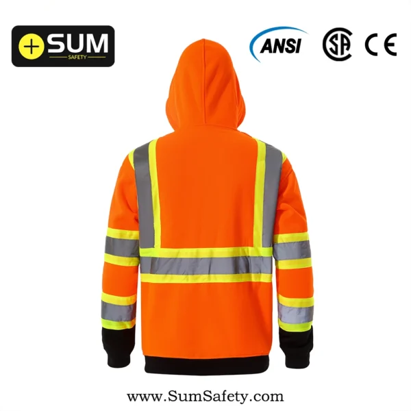 Premium 2-Tone Hi-Vis Black Bottom Safety Hoodie