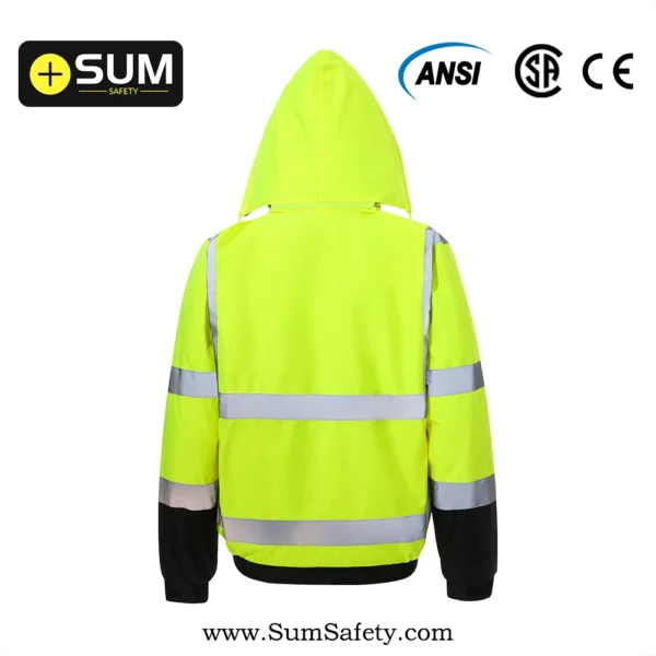 Hi-Vis Black Bottom Safety Jacket SSJ15