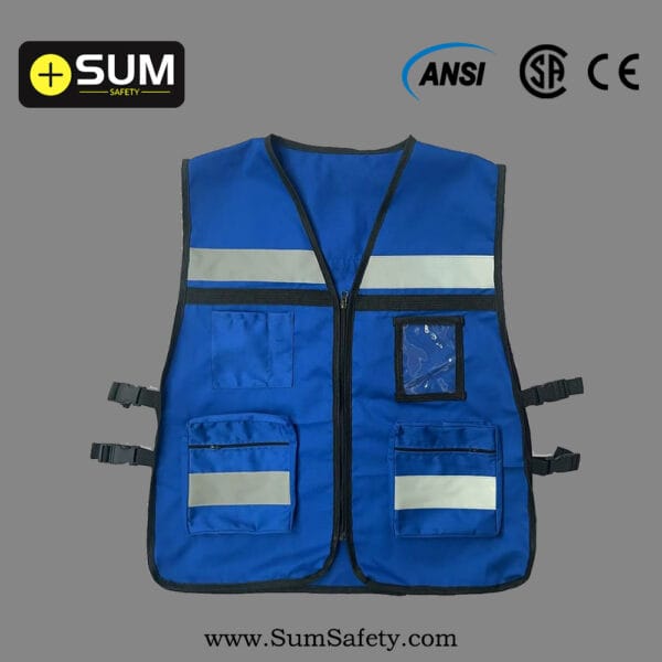 Durable Polyester-Cotton Reflective Safety Vest SSV56B