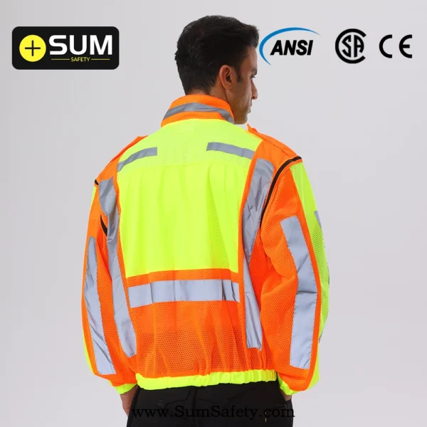 Hi-Vis Traffic Jacket with detachable sleeves SSW02