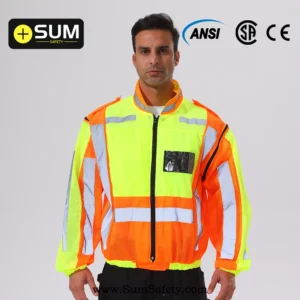 Hi-Vis Traffic Jacket with detachable sleeves SSW02