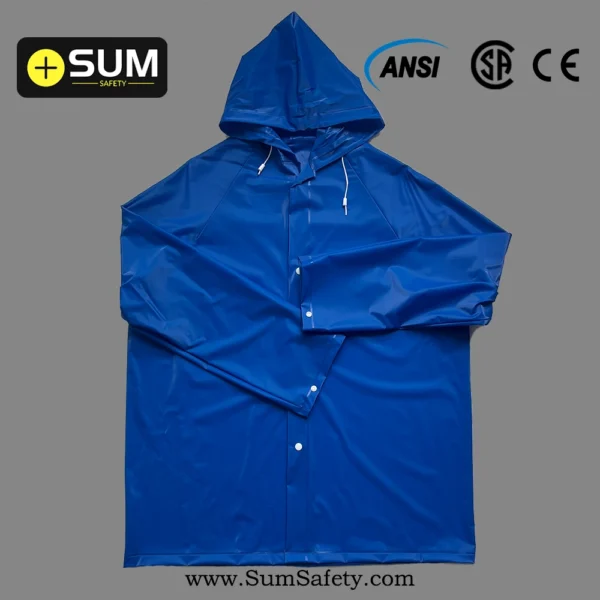 100% PVC Blue Rainsuit