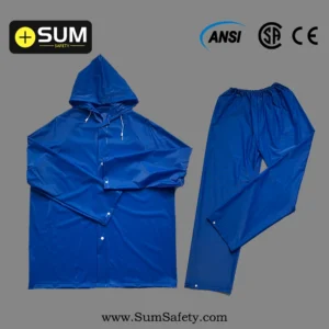 100% PVC Blue Rainsuit