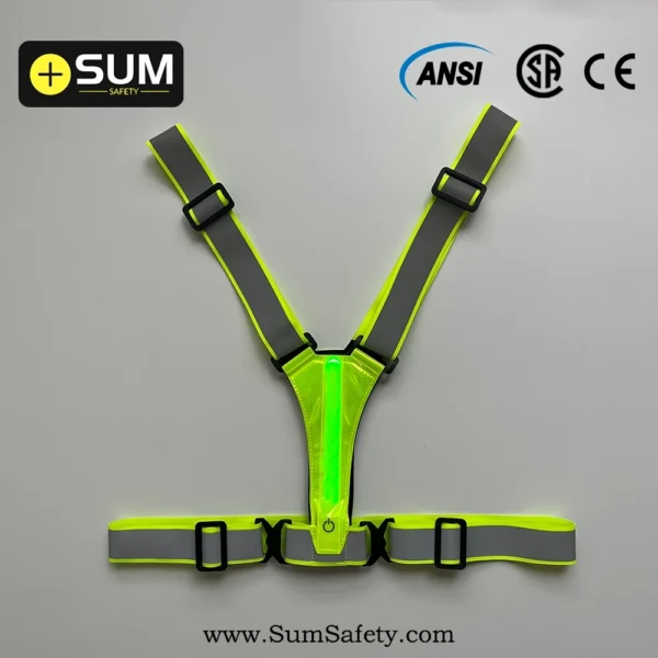 以下是为您的产品 **Adjustable Elastic Safety Belt Vest with White & Red LED Lights and 2 Reflective Bands** 撰写的英文产品介绍，符合之前的风格和SEO要求： --- **Adjustable Elastic Safety Belt Vest with White & Red LED Lights – High Visibility for Night Running & Outdoor Activities** Stay safe and visible during your night runs or outdoor adventures with our **Adjustable Elastic Safety Belt Vest** featuring **white and red LED lights** and **two reflective bands** for 360° visibility. The LED lights offer **three modes** — fast flash, slow flash, and steady light — to suit different environments and preferences. The vest’s **elastic adjustable design** fits most body sizes comfortably, with a waistband circumference adjustable from **27.5 to 39.7 inches**. The **replaceable battery** ensures long-lasting illumination. This versatile safety vest is perfect for runners, cyclists, walkers, joggers, motorcyclists, dog walkers, rollerbladers, construction workers, and anyone needing enhanced visibility during low-light conditions. 🔸 Three LED light modes: fast flash, slow flash, steady light 🔸 Elastic adjustable waistband for a snug, secure fit 🔸 360° reflective bands combined with LED lights for maximum visibility 🔸 Replaceable battery for extended use 🔸 Suitable for multiple outdoor activities and safety needs ✅ Lightweight, comfortable, and easy to wear ✅ Ideal for running, cycling, traffic safety, and work zones 📧 Contact us: [sales@SumSafety.com](mailto:sales@SumSafety.com) 📱 WhatsApp/WeChat: 8618715005859 🔗 [https://wa.me/message/I26AODJA65VQE1](https://wa.me/message/I26AODJA65VQE1) **Keywords:** LED running vest, adjustable safety belt vest, reflective LED vest, night running gear, high visibility running vest, outdoor safety equipment, rechargeable LED safety vest manufacturer China --- Adjustable Elastic Safety Belt Vest with White & Red LED Lights – High Visibility for Night Running & Outdoor Activities