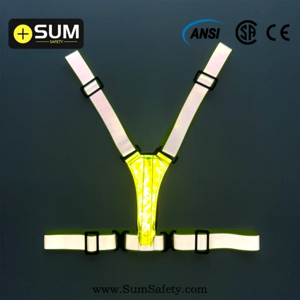 以下是为您的产品 **Adjustable Elastic Safety Belt Vest with White & Red LED Lights and 2 Reflective Bands** 撰写的英文产品介绍，符合之前的风格和SEO要求： --- **Adjustable Elastic Safety Belt Vest with White & Red LED Lights – High Visibility for Night Running & Outdoor Activities** Stay safe and visible during your night runs or outdoor adventures with our **Adjustable Elastic Safety Belt Vest** featuring **white and red LED lights** and **two reflective bands** for 360° visibility. The LED lights offer **three modes** — fast flash, slow flash, and steady light — to suit different environments and preferences. The vest’s **elastic adjustable design** fits most body sizes comfortably, with a waistband circumference adjustable from **27.5 to 39.7 inches**. The **replaceable battery** ensures long-lasting illumination. This versatile safety vest is perfect for runners, cyclists, walkers, joggers, motorcyclists, dog walkers, rollerbladers, construction workers, and anyone needing enhanced visibility during low-light conditions. 🔸 Three LED light modes: fast flash, slow flash, steady light 🔸 Elastic adjustable waistband for a snug, secure fit 🔸 360° reflective bands combined with LED lights for maximum visibility 🔸 Replaceable battery for extended use 🔸 Suitable for multiple outdoor activities and safety needs ✅ Lightweight, comfortable, and easy to wear ✅ Ideal for running, cycling, traffic safety, and work zones 📧 Contact us: [sales@SumSafety.com](mailto:sales@SumSafety.com) 📱 WhatsApp/WeChat: 8618715005859 🔗 [https://wa.me/message/I26AODJA65VQE1](https://wa.me/message/I26AODJA65VQE1) **Keywords:** LED running vest, adjustable safety belt vest, reflective LED vest, night running gear, high visibility running vest, outdoor safety equipment, rechargeable LED safety vest manufacturer China --- Adjustable Elastic Safety Belt Vest with White & Red LED Lights – High Visibility for Night Running & Outdoor Activities