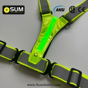 Adjustable Elastic Safety Belt Vest with LED Lights