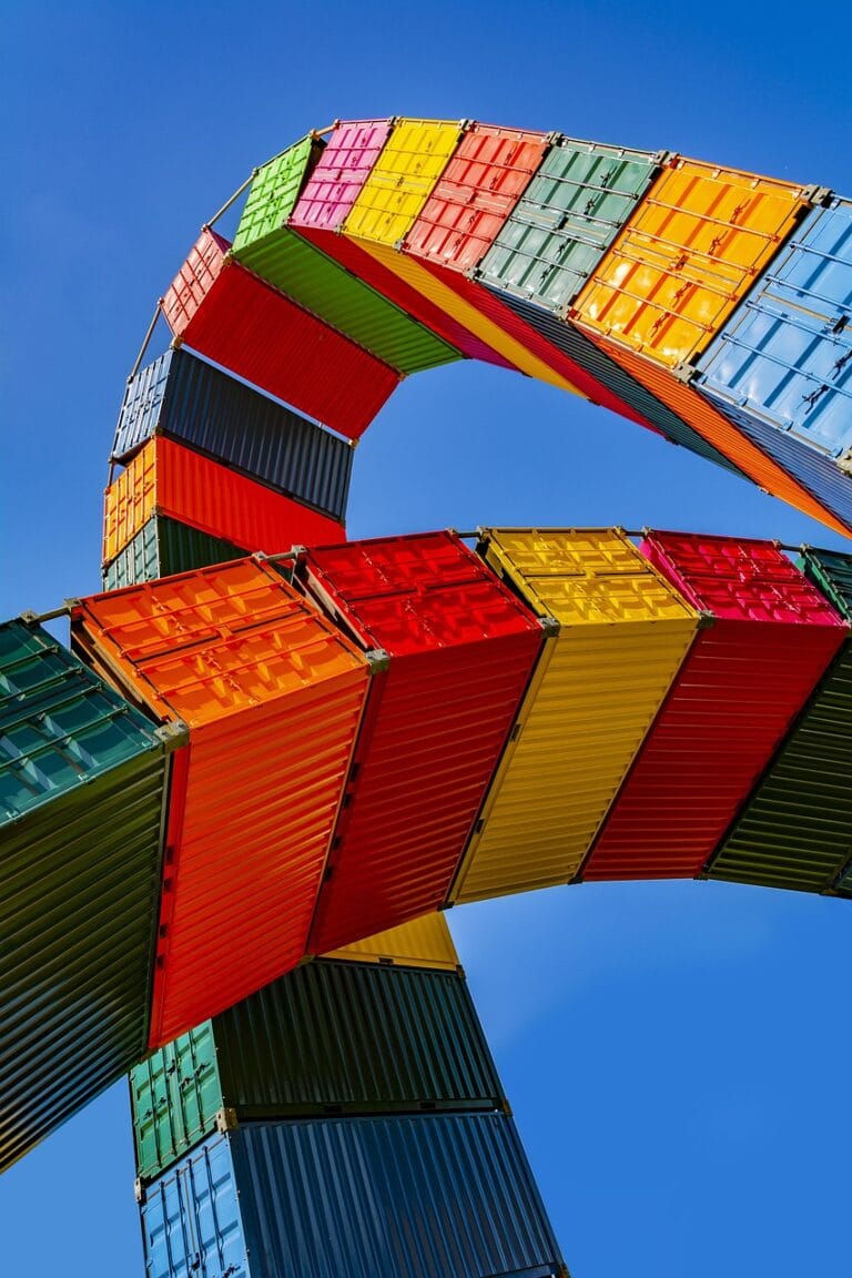 iso, container, transport, haulage, load, summer, industrial, sea, sky, trade, colors, export, freight, nautical, ship, port, nature, cargo, loading, storage, shipment, import, garish, delivery